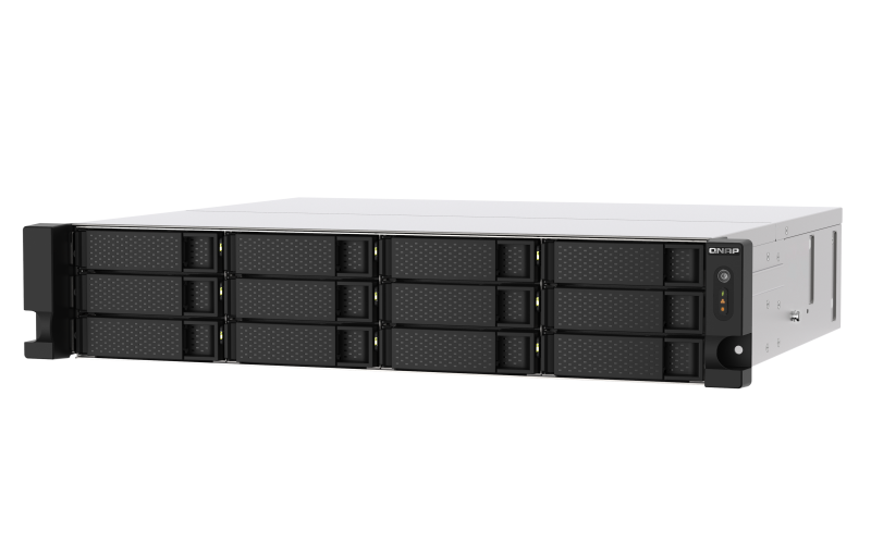 [TS-1273AU-RP-8G] 12-bay rackmount NAS, AMD Ryzen V1000 series V1500B 4C/8T 2.2GHz, 8GB DDR4 RAM  (max. 64GB total, optional ECC RAM support), 2 x 2.5GbE LAN
