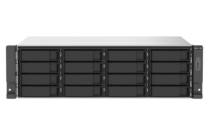 [TS-1673AU-RP-16G] 16-bay rackmount NAS, AMD Ryzen V1000 series V1500B 4C/8T 2.2GHz, 16GB DDR4 RAM (max. 64GB total, optional ECC RAM support), 2 x 2.5GbE LAN