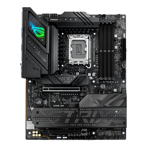 MBA-B860-F-ROGWF ASUS ROG STRIX B860-F GAMING WIFI LGA1851 ATX Motherboard 256GB, DDR5, 1 x PCIe 5.0, 4 x M.2 slots, 4 x SATA, WiFi 7, 1 x HDMI, 1 x DP