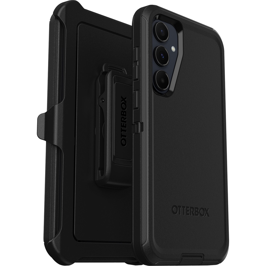OtterBox Defender Samsung Galaxy A55 5G (6.6") Case Black - (77-95430), DROP+ 4X Military Standard, Multi-Layer,Included Holster, 7 Years Warranty