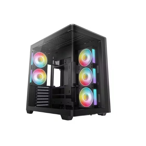 CAD-CG590U-5F DeepCool CG590U 5F Sleek Showcase (one-piece curved glass) ATX Case,5 x Pre-installed ARGB Fans, USB3.0×2、Gen2 Type-C x1、Audio/Mic×1