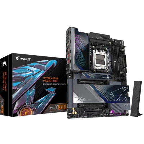 [MBG-X870EAORUSMASTERX] MBG-X870EAORUSMASTERX Gigabyte X870E AORUS MASTER X AM5 DDR5 256GB USB4 Wi-Fi7 BT5.4 10GbE+5GbE PCIe5 M.2 PCIe5/4 HDMI ALC1220 ES9118 ATX 30.5×24.4cm