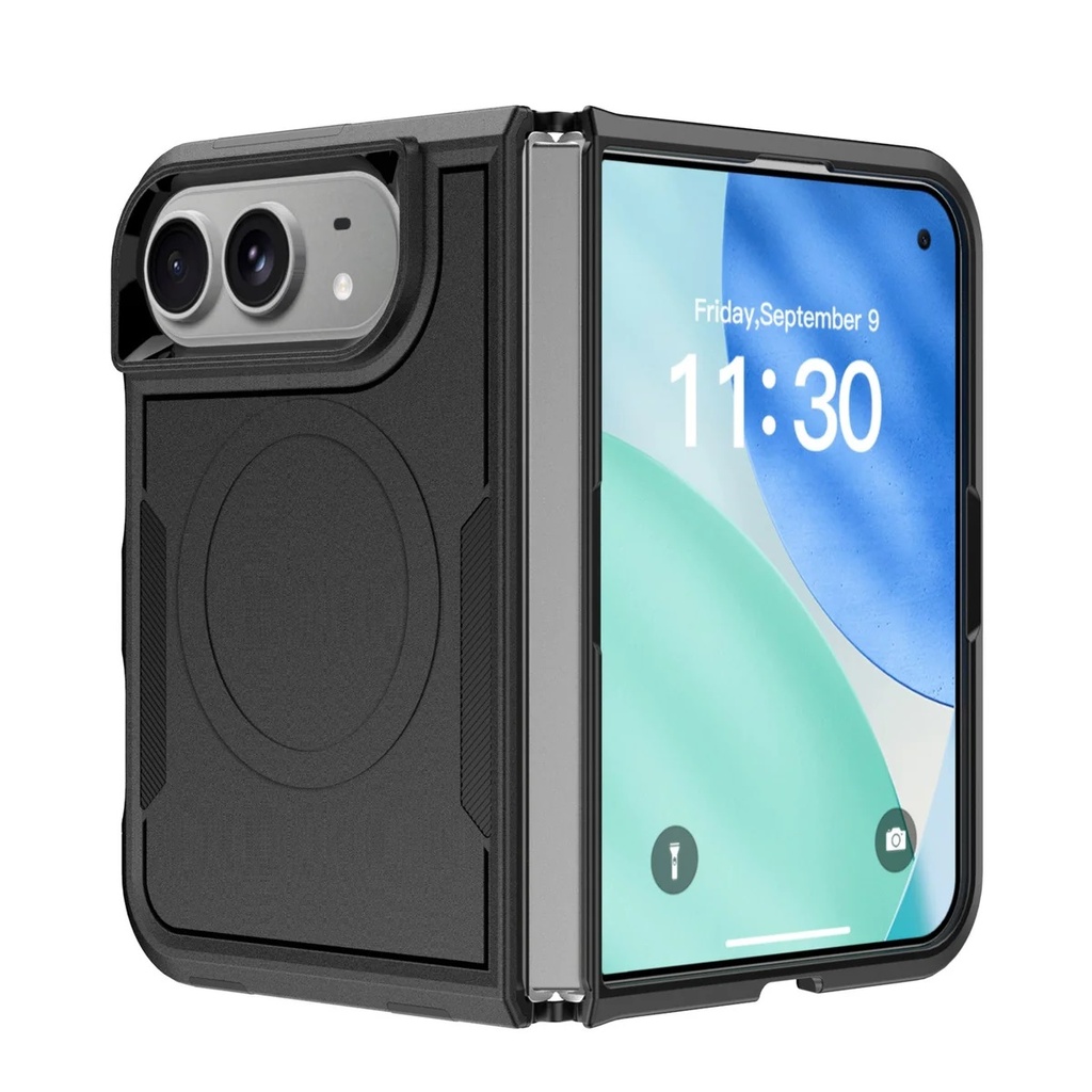 MPA-6976552044561 USP Apple iPhone Duo (7.6') Black Armor Light Case with MagSafe - 360° Rotatable Ring-Stand, Scratch Resistant, 5 Years Warranty