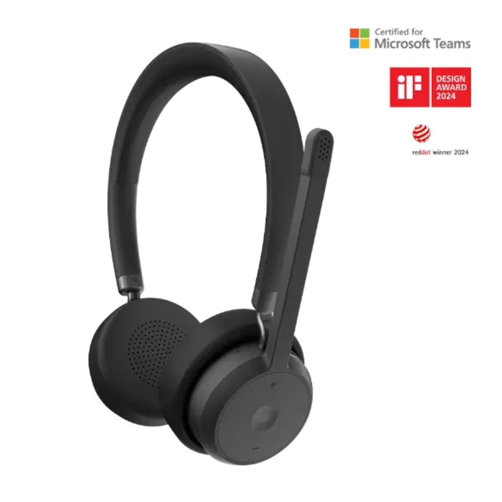 NAL-4XD1M80020 Lenovo Wireless VoIP Headset - Black (4XD1M80020), Up to 31 hours of talk and 60 hours of playback, 2 Years Warranty