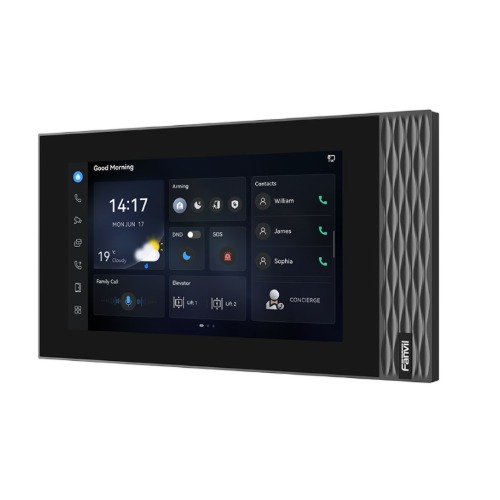 IPF-I554W-W Fanvil i554W White SIP indoor unit w/ a 7-inch 1024×600 color touchscreen, advanced acoustics, Wi‑Fi 6, 2W speaker, RS485, flexible installation