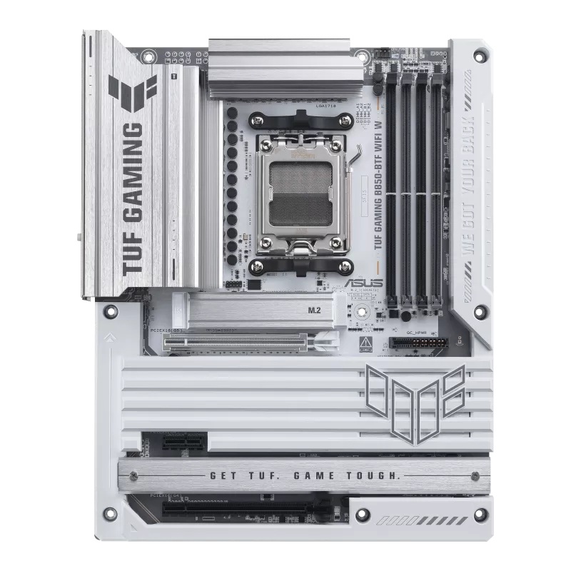 MBA-B850-BTF-WFTUF-W ASUS AMD TUF GAMING B850-BTF WIFI W (AM5)  ATX Motherboard, DDR5 256GB, PCIe 5.0, 3× M.2, Wi-Fi 7, 2.5GbE, BTF 600W GPU Power