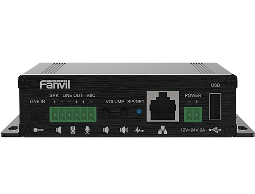 Fanvil PA3 Video Intercom  Paging Gateway, 2 SIP Lines, 1 Speaker interface and 1 microphone interface, Support USB or TF Card, Support POE