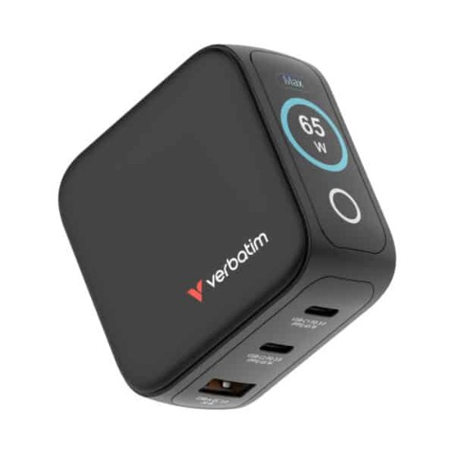 MPV-30241 Verbatim Mini GaN Charger 65W with Display