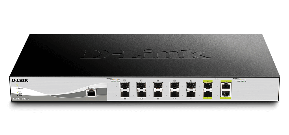 [DXS-1210-12SC] DXS-1210-12SC 12-Port 10 Gigabit WebSmart Switch with 12 SFP+ Ports and 2 10GBase-T (Combo) ports