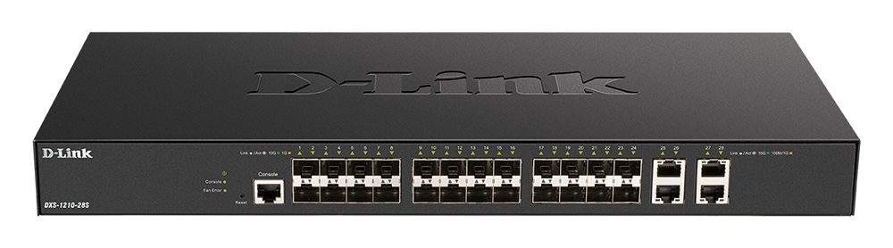 [DXS-1210-28S] 28-Port 10 Gigabit Smart Managed Switch with 24 SFP+ ports and 4 10GBASE-T ports