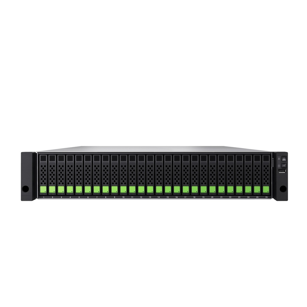 BAQS-XS5326D QSAN XCubeSAN XS5326D 2U26, Dual-Controller SAN System, Max 512GB RAM, 8-ported 10GbE SFP+ iSCSI with optical transceivers x 4, 3-Year Warranty