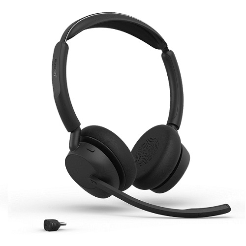 [SPJ-EVL3-45-MS-S-C] SPJ-EVL3-45-MS-S-C Jabra Evolve3 45 MS stereo wireless headset, Teams certified, USB-C Link 390 adapter dongle, ANC, 4-mic ClearVoice, Bluetooth 5.3, 21hr talk time, 30m