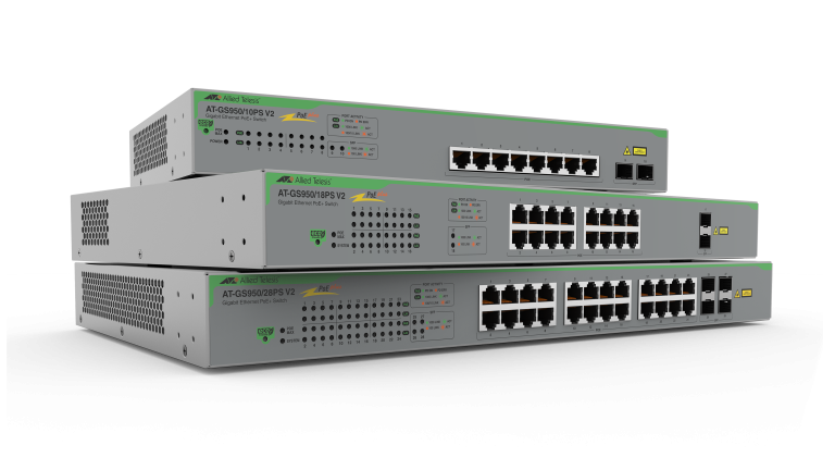 [AT-GS950/10PS-V2-40] WebSmart switch 8-port 10/100/1000T PoE (8 PoE Enabled) with 2 SFP ports AU Power Cord.