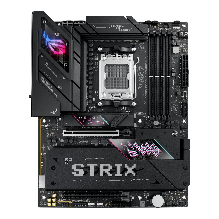 MBA-B850-E-ROGWF ASUS ROG STRIX B850-E GAMING WIFI (AM5) ATX Motherboard, DDR5 256GB, PCIe 5.0, 5 x M.2 Slots, 4 x SATA, WiFi 7, HDMI, DP, 5Gb Ethernet, USB4