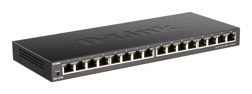 [DGS-1016S] 16-Port Low Profile Gigabit Unmanaged Switch (Metal Housing)
