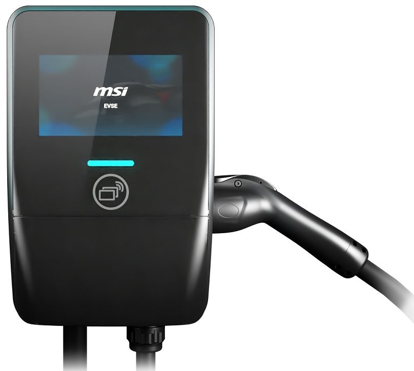 MSI Smart EV Charger EV Premium, Single Phase 32A, 7.4KW ,5M Type 2 Charging gun,  7" IPS,  IP55 (Charger) / IP67 (charging gun)