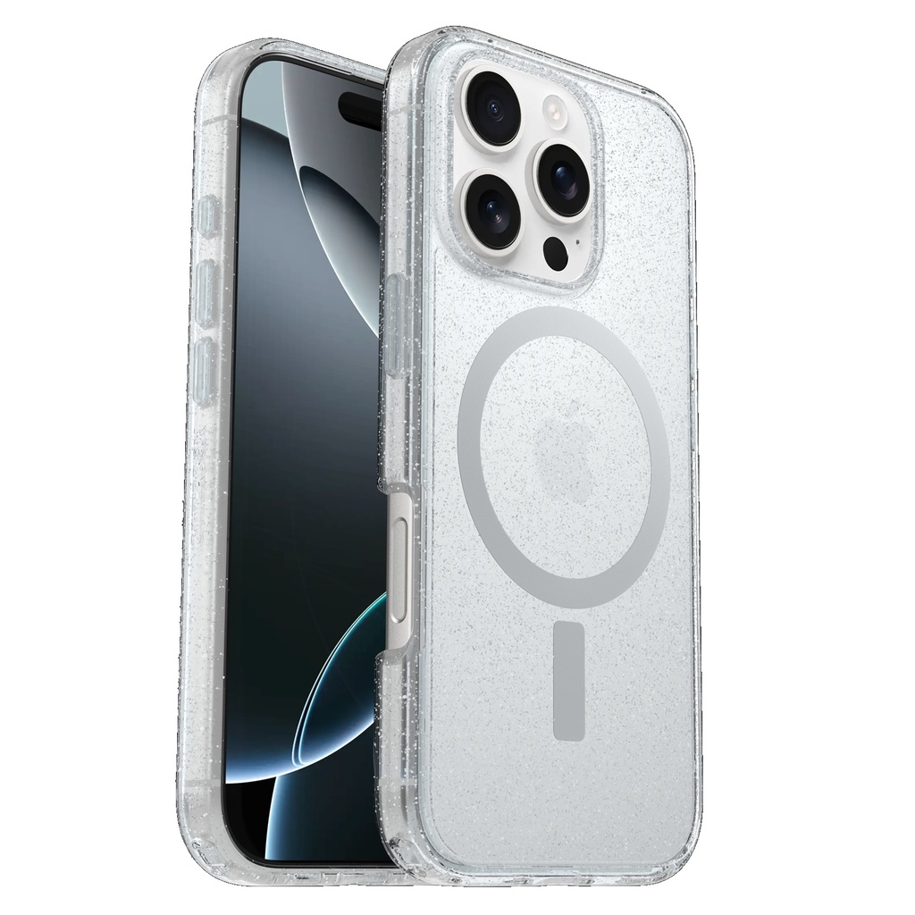 OtterBox Symmetry Clear MagSafe Apple iPhone 16 Pro (6.3") Case Stardust - (77-96405), Antimicrobial, DROP+ 3X Military Standard, 7 Years Warranty