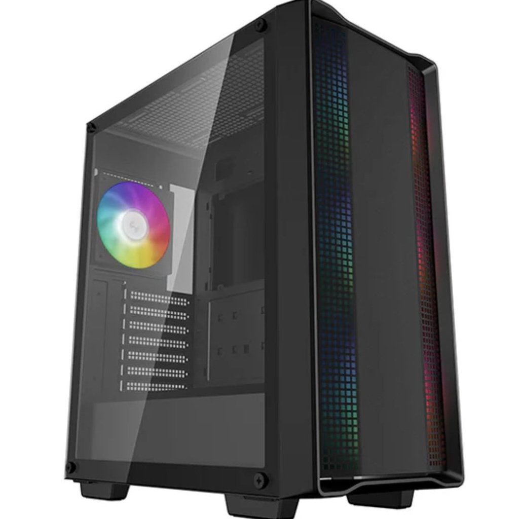 DeepCool CC560 ARGB V2 Mid-Tower Case Full-Sized Tempered Glass Window, 4 x Pre-installed A-RGB Fans 120mm, 2x 3.5" Drive Bays,7 Expansion Slots