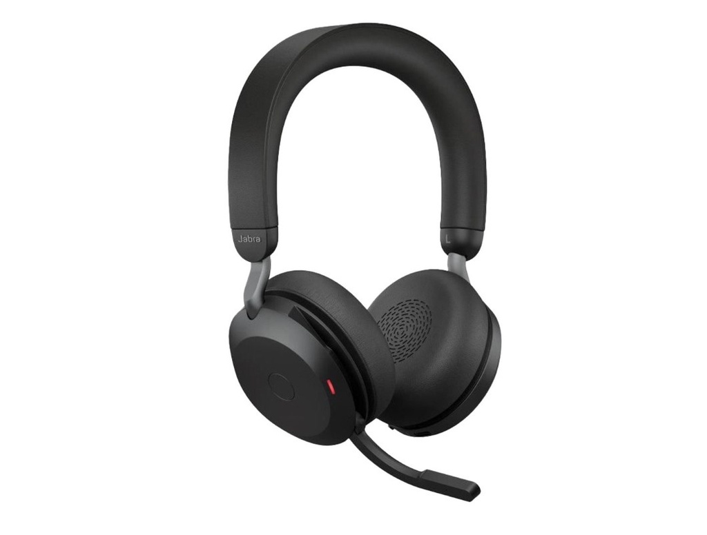Jabra Evolve2 75 USB-C Link380a MS Stereo Black, 8-Mic Technology, 36 Hours Battery  Fast Charge, Dual-Foam Tech, Discreet Hide-Away Boom Arm