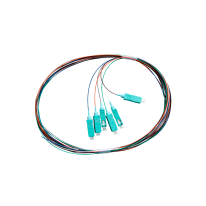 [015.012.1411] Fibre Pigtail SC OM4 Multimode 2m - 6 pack Rainbow - Aqua Connector | Backward Compatible With OM3