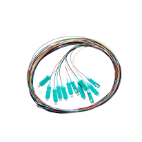 [015.012.1409] Fibre Pigtail SC OM4 Multimode 2m - 12 pack Rainbow - Aqua Connector | Backward Compatible With OM3