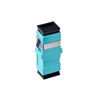 [015.002.0087] 015.002.0087 SC OM3 / OM4 Multimode Through Coupler Flangeless Simplex | Aqua