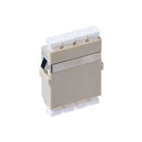 [015.002.0076] LC OM1 Multimode Through Coupler Flangeless Quad Ceramic Sleeve | Beige