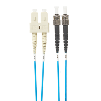 [FL.OM4SCST5MB] 5m SC-ST OM4 Multimode Fibre Optic Cable: Blue