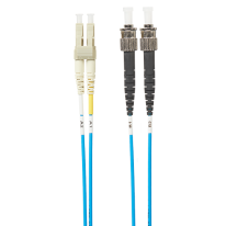 [FL.OM4LCST5MB] 5m LC-ST OM4 Multimode Fibre Optic Cable: Blue