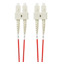 [FL.OM4SCSC05MR] 0.5m SC-SC OM4 Multimode Fibre Optic Patch Cable: Red