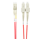 [FL.OM4LCSC1MR] FL.OM4LCSC1MR 1m LC-SC OM4 Multimode Fibre Optic Patch Cable: Red