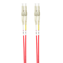 [FL.OM4LCLC05MR] 0.5m LC-LC OM4 Multimode Fibre Optic Patch Cable: Red