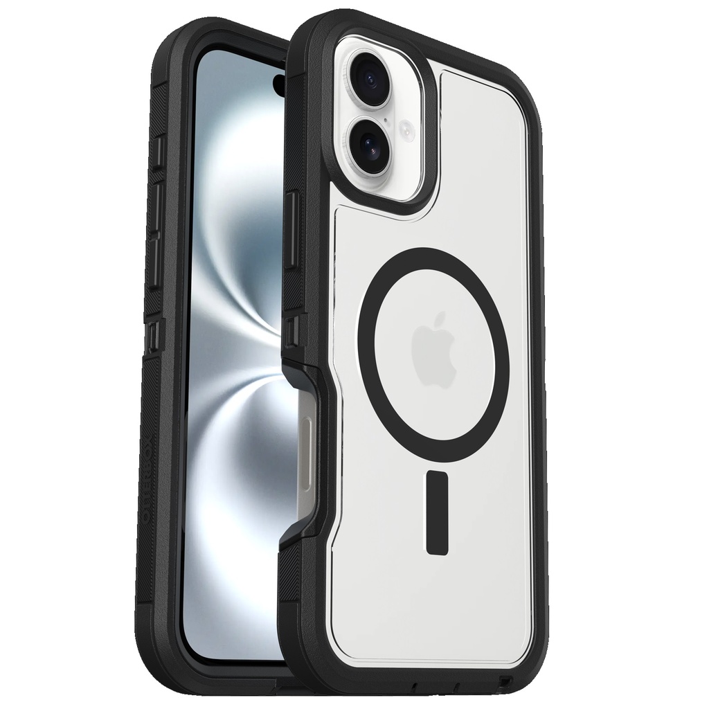 OtterBox Defender XT MagSafe Apple iPhone 16 Plus (6.7") Case Clear/Black - (77-96044), DROP+ 7X Military Standard,Multi-Layer, 7 Years Warranty