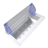 [016.005.0079] OE Elsafe: Axxess QF45 - 4 x GPO, 5 x Data Cutouts - Anodised Lid- Grey/Silver