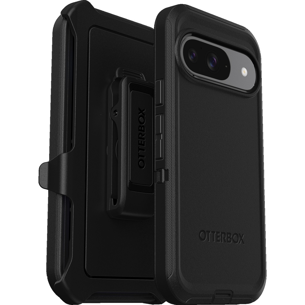 OtterBox Defender Google Pixel 9/Pixel 9 Pro (6.3") Case Black - (77-95590), DROP+ 5X Military Standard, Multi-Layer, Raised Edges, 7 Years Warranty