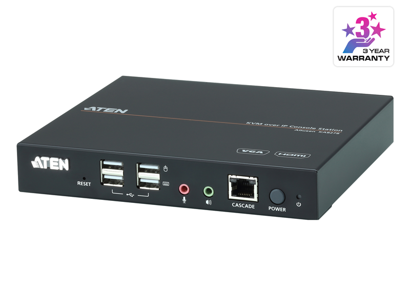 [KVA-KA8278] KVA-KA8278 Aten VGA and HDMI Dual View USB KVM Console station for selected Aten KNxxxx KVM over IP series, supports full HD with design for 0U rack space