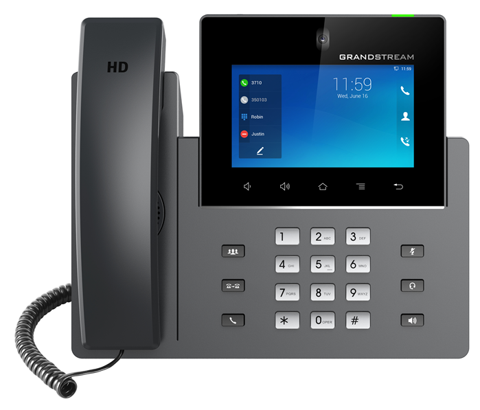 [6947273703914] Grandstream GXV3450 16 Line Android IP Phone, 16 SIP Accounts, 1280 x 800 Colour Touch Screen, 2MB Camera, Built In Bluetooth+WiFi, Powerable Via POE