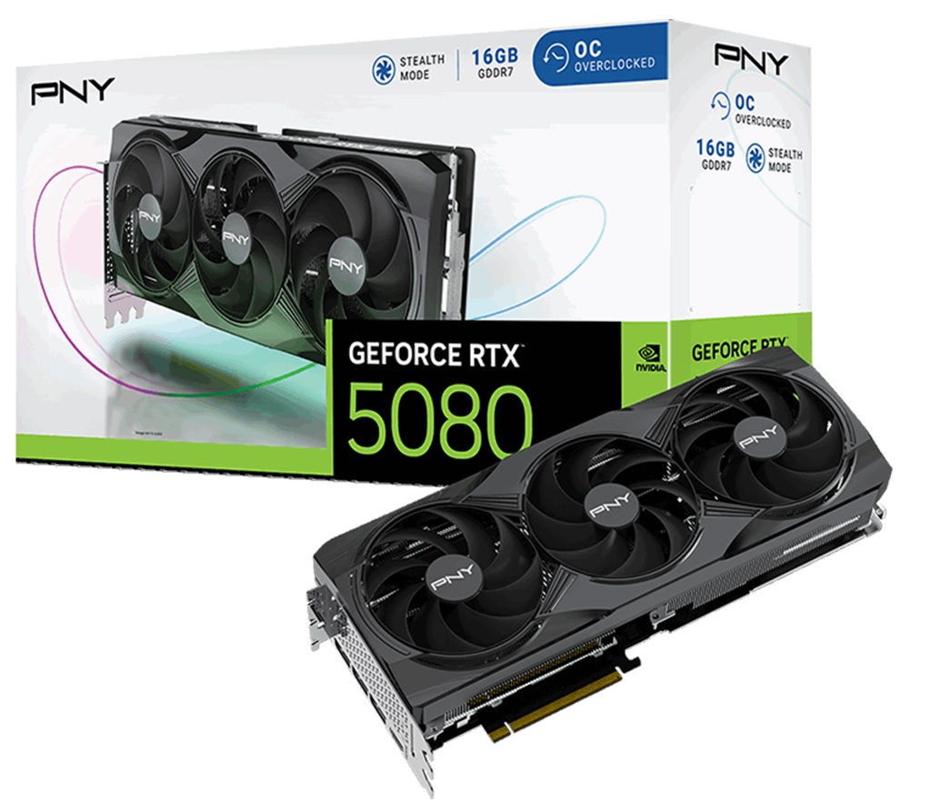 PNY GRAPHICS CARD,RTX5080,16GB,TRPLFAN,OC,PB,PNY GPU