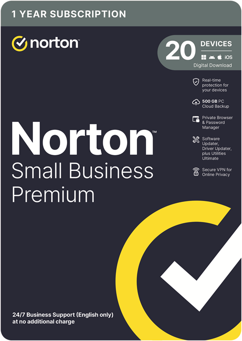 [SNN-SBP-500G-20D] SNN-SBP-500G-20D Norton Small Business Premium 500GB AU 1 User 20 Devices, 12 Months, Digital Key via Email (Available on Leader Cloud)
