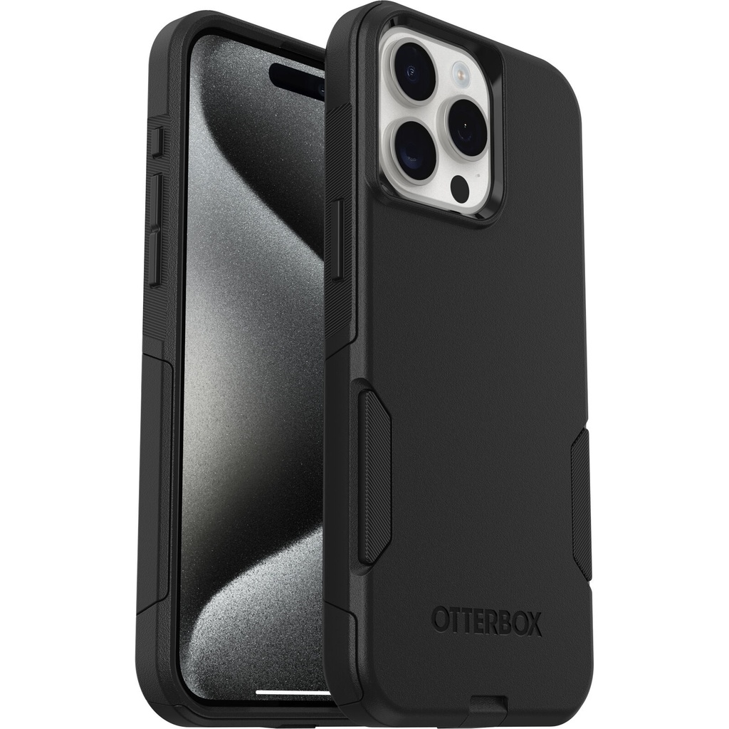 OtterBox Commuter Apple iPhone 15 Pro Max (6.7") Case Black - (77-92589), Antimicrobial,DROP+ 3X Military Standard,Dual-Layer, 7 Years Warranty