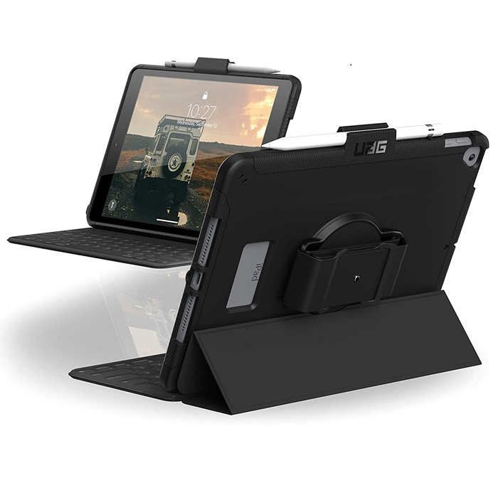 UAG Scout Apple iPad (10.2") (9th/8th/7th Gen) Handstrap Rugged Case - Black (12191H114040), DROP+ Military Standard, 1 Year Warranty