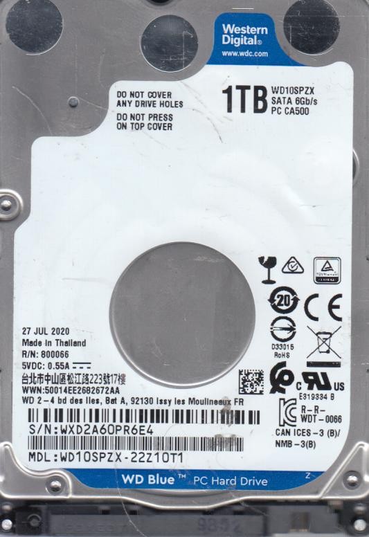 [WD10SPZX] WD BLUE 1 TB SATA 128 Cache, 2.5-inch INTERNAL MOBILE HARD DRIVE
