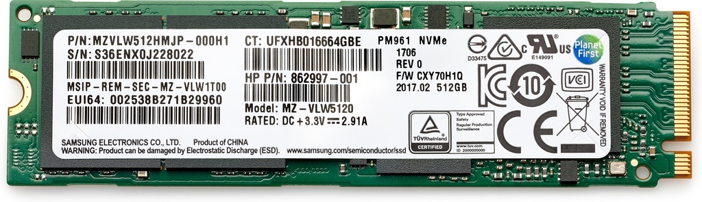 [406L8AA] 406L8AA HP SSD 512GB PCIe NVME TLC