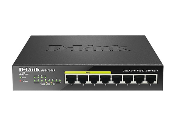 [DGS-1008P] DGS-1008P 8-Port 10/100/1000Mbps Unmanaged Switch with PoE