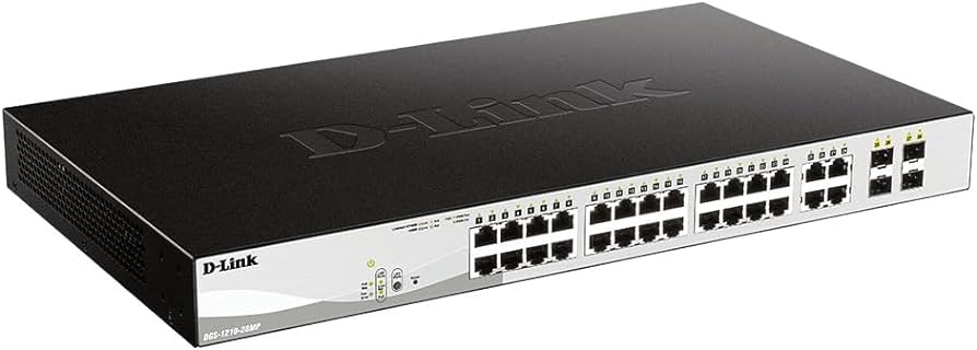 [DGS-1210-28MP] DGS-1210-28MP 28-Port Gigabit WebSmart PoE Switch with 24 RJ45 and 4 SFP Ports. PoE budget 370W.