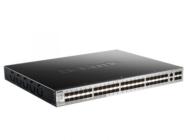 [DGS-3130-54S] 54 port Stackable Gigabit Switch with 48 SFP ports and 4 10 Gigabit SFP+ ports and 2 10GBASE-T ports.