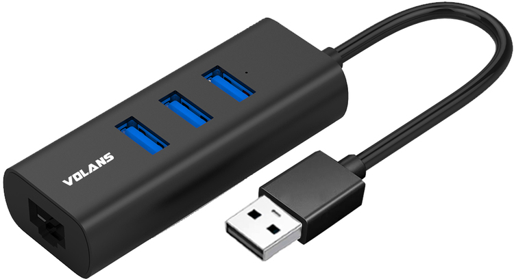 [VL-HJ45] VL-HJ45 Aluminium 3-Port USB3.0 HUB + RJ45 Gigabit Ethernet Adapter