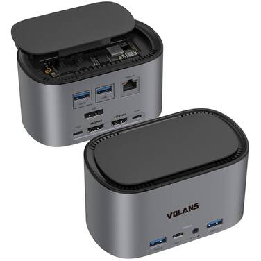 [VL-UCTDMD] VL-UCTDMD Aluminium 12-in-1 Triple Display Multifunctional USB-C Docking Station