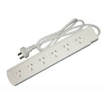 011.165.5801 White 6 Outlet Powerboard | 1m Lead