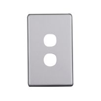 040.0.0103 Elegant 2 Gang Aluminium Plate - Silver Matte